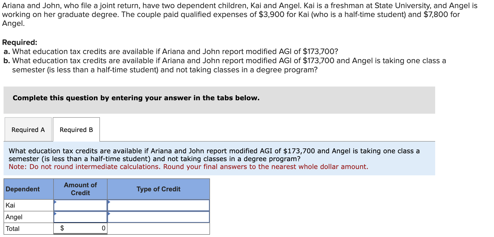 Ariana and John, who file a joint return, have