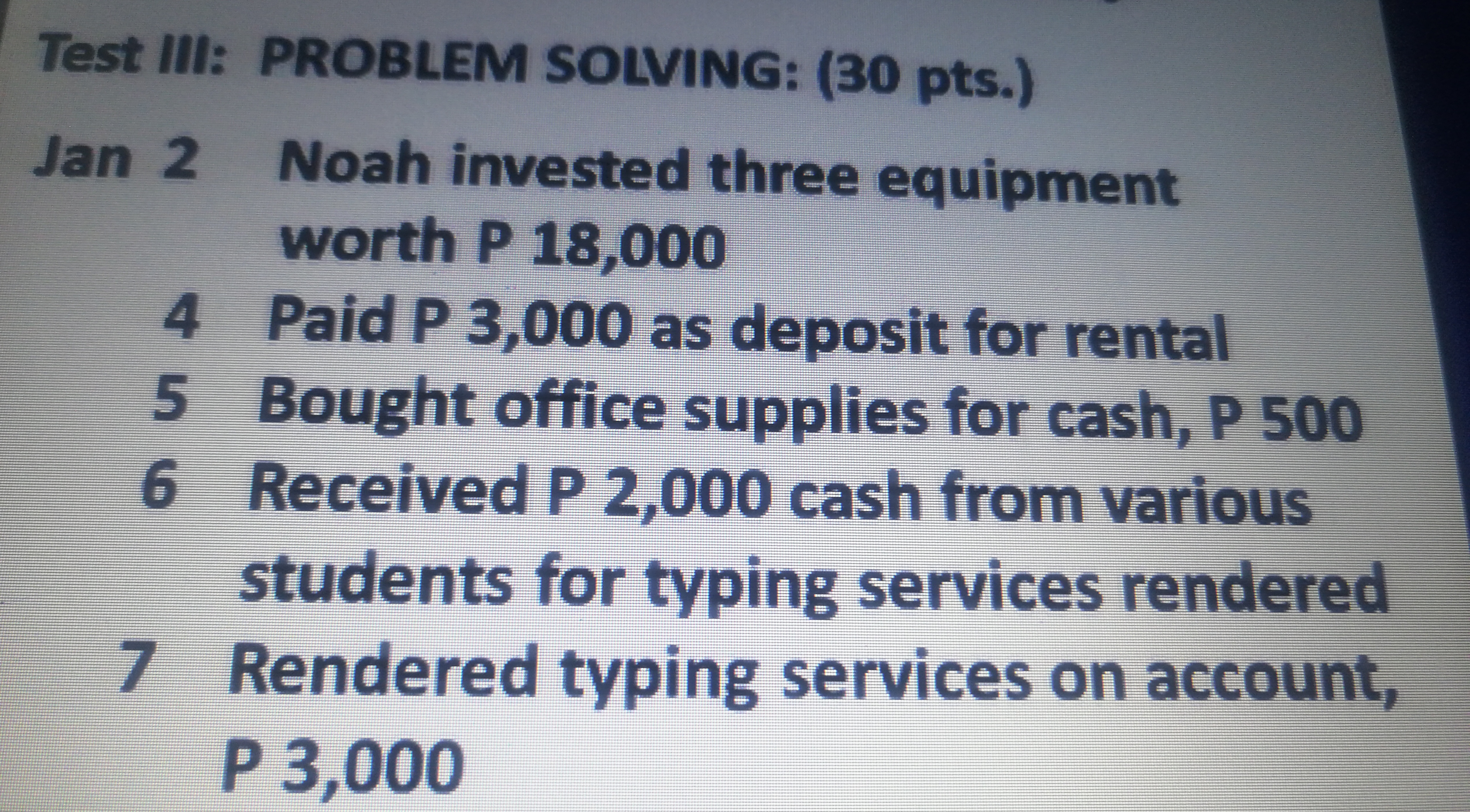 Midterm Exromina to Test III: PROBLEM SOLVING: