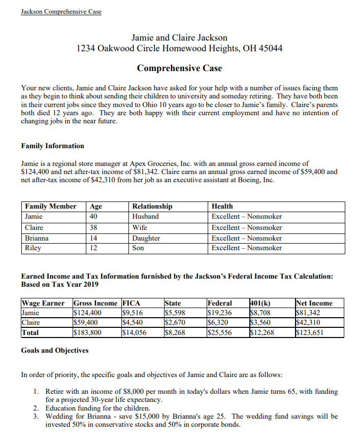 Question 1 Use the information below to solve