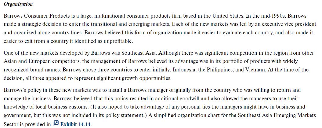 Integrative Cases 14-69. Barrows Consumer