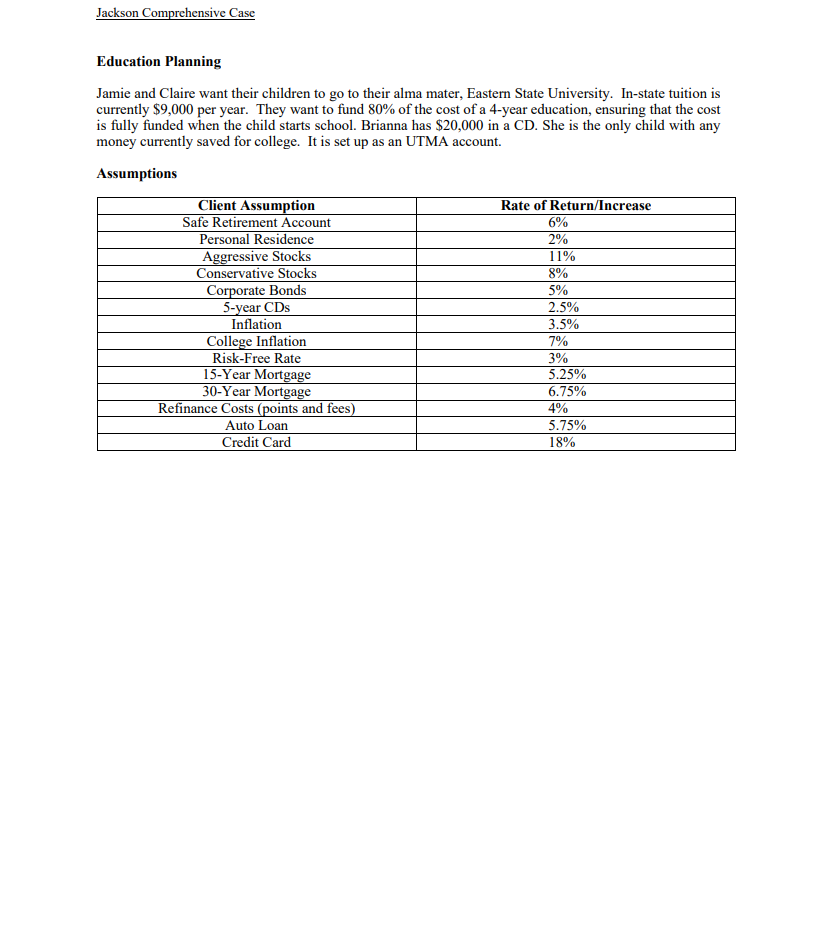 Question 1 Use the information below to solve