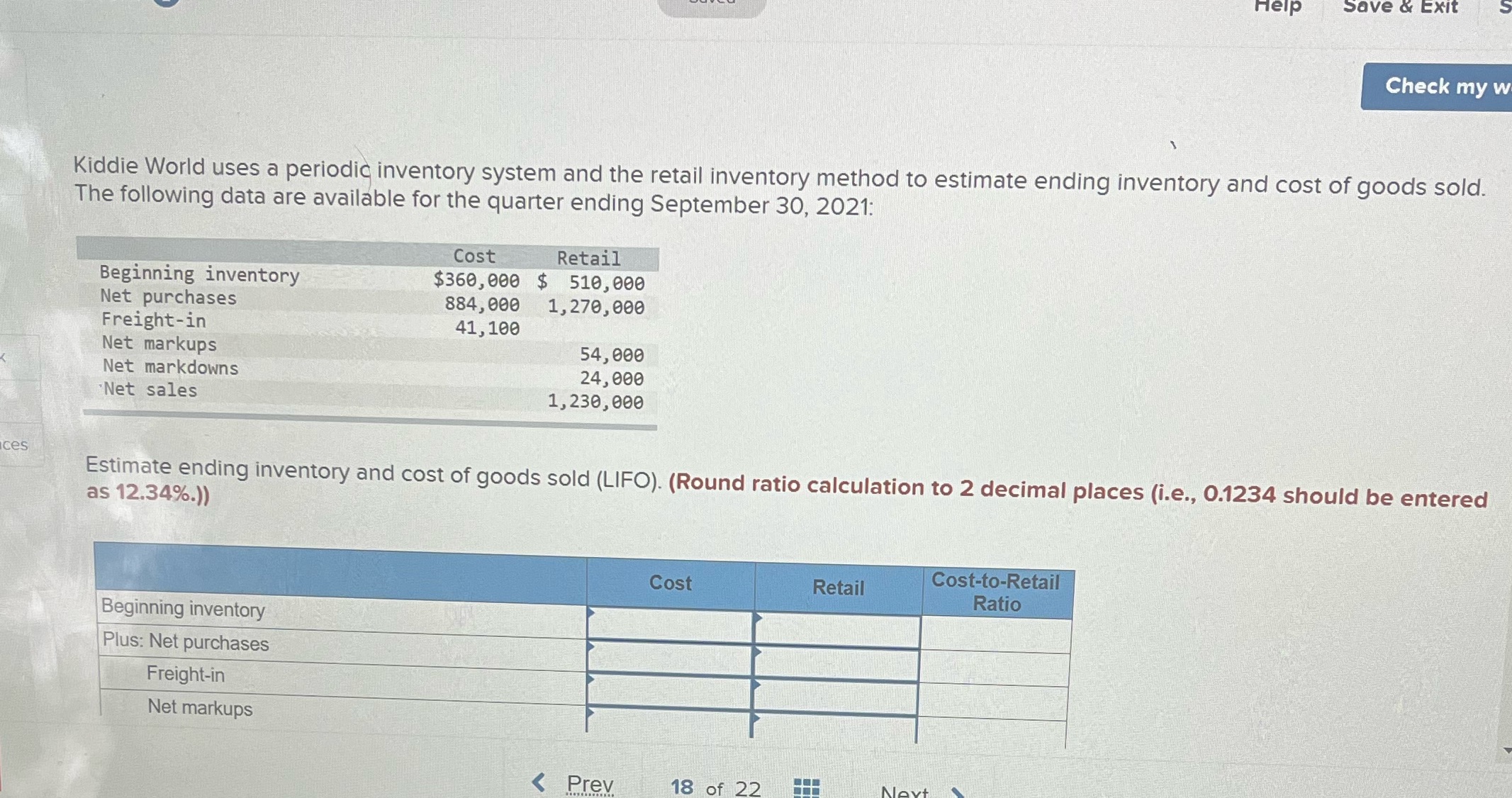 Help Save & Exit Check my w Kiddie World uses a