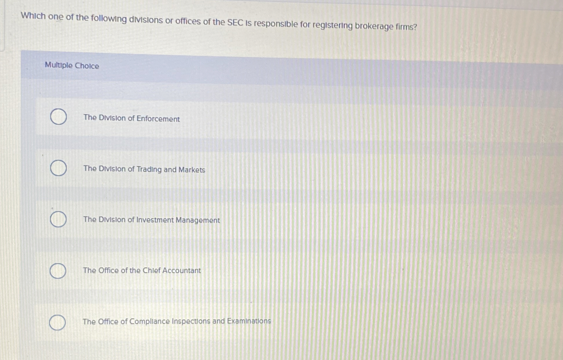 Which one of the following divisions or offices