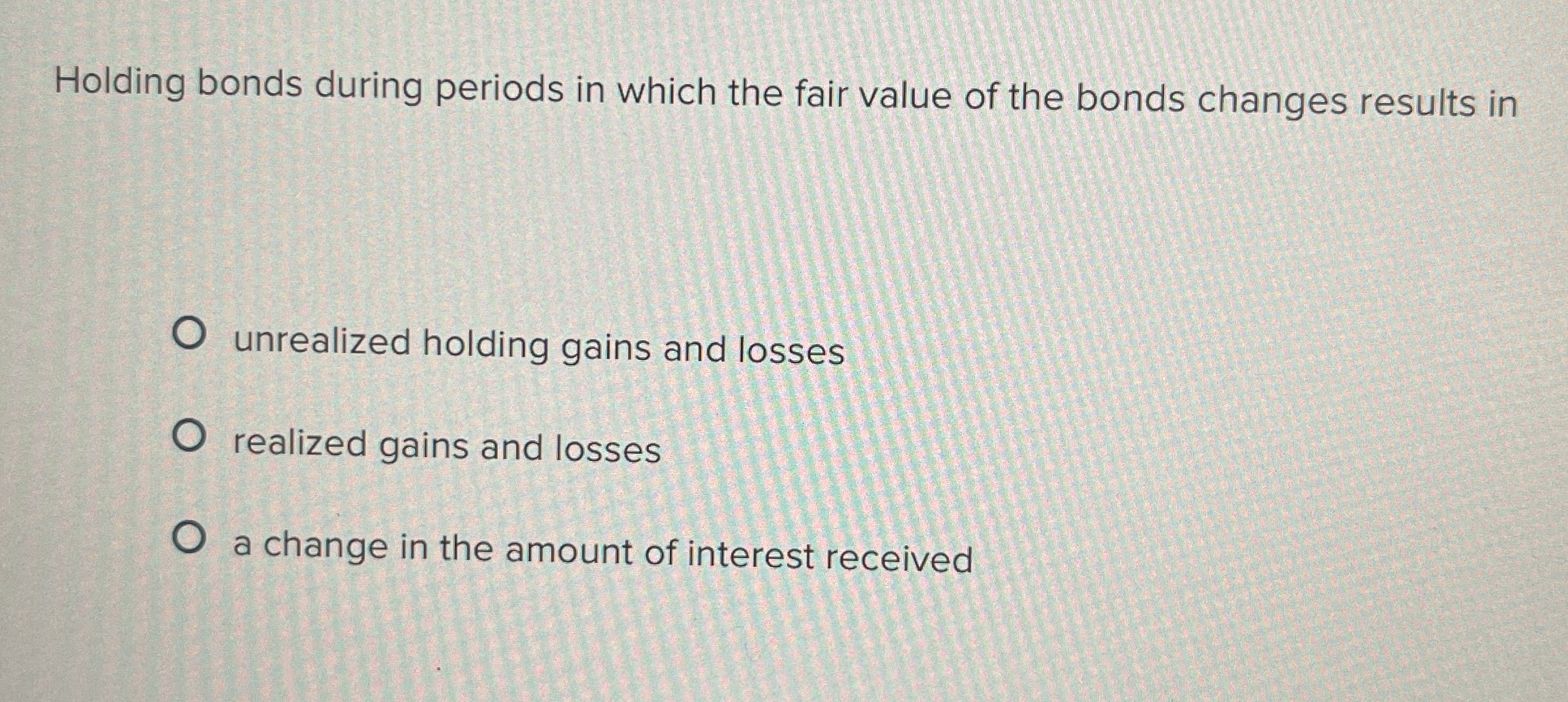 Holding bonds during periods in which the fair