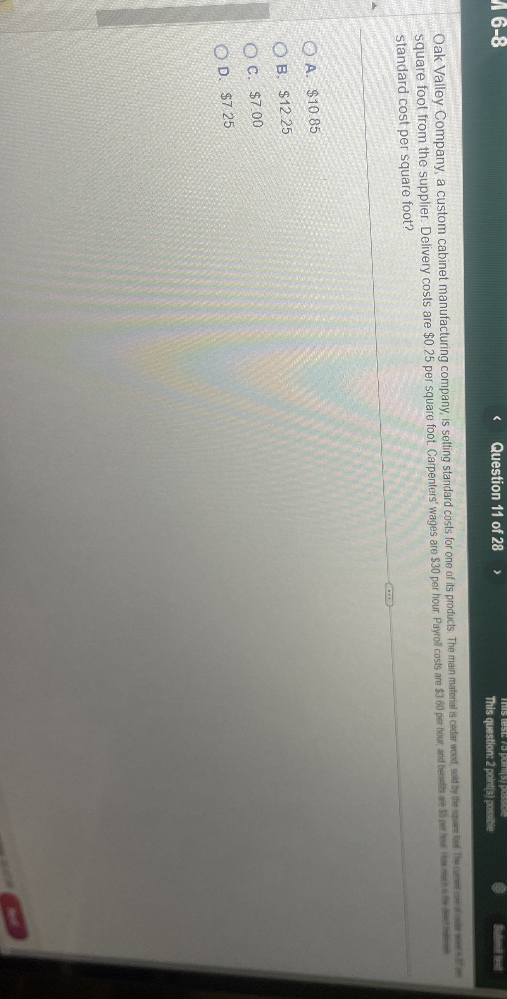 Question 1 1 of 2 8 This question: 2 point ( s )