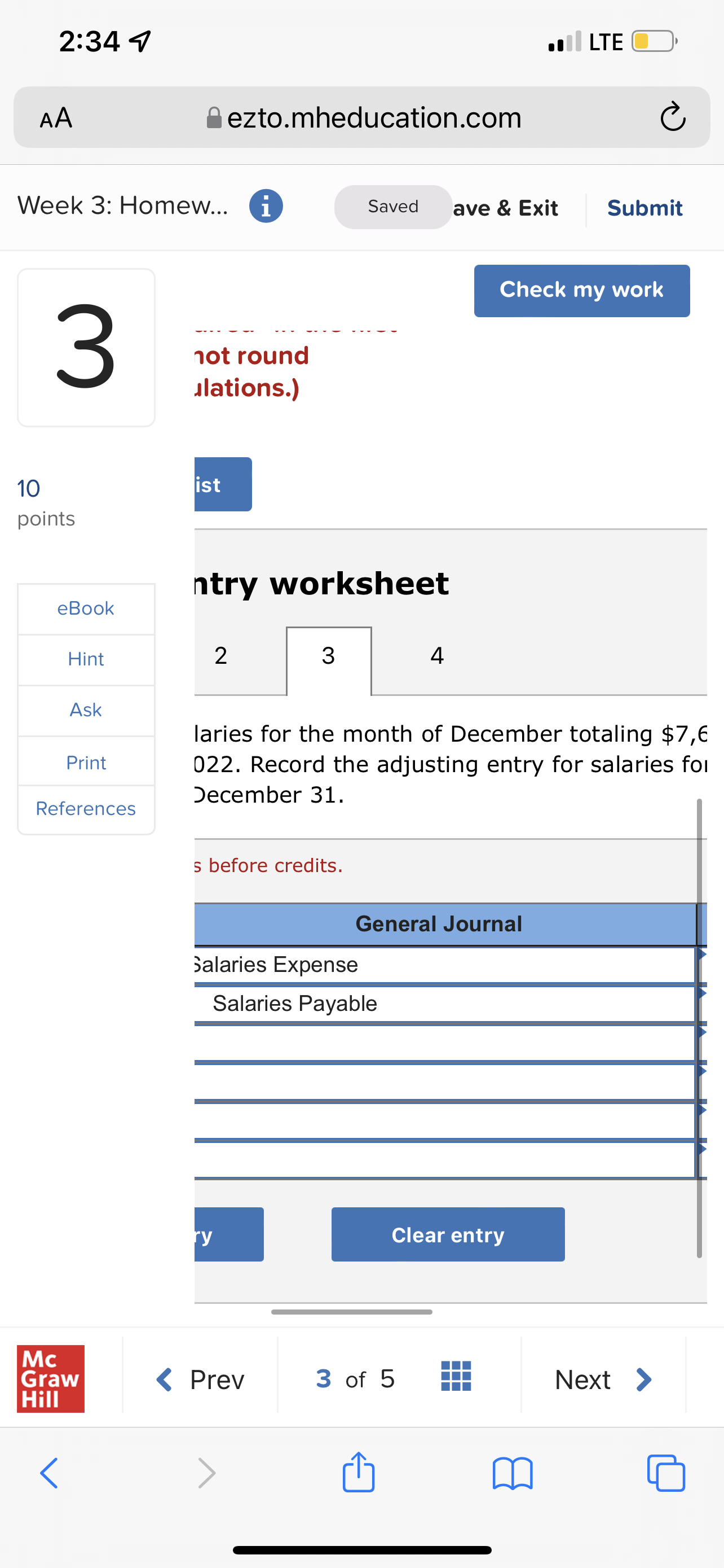 2:34 7 . LTE OD AA ezto.mheducation.com C Week 3:
