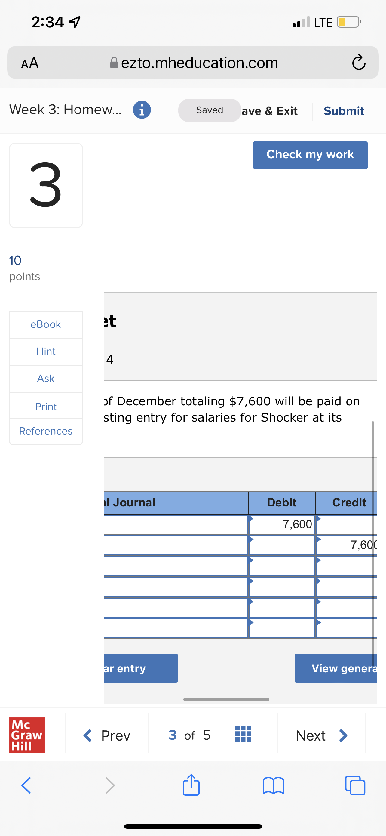 2:34 7 . LTE OD AA ezto.mheducation.com C Week 3: