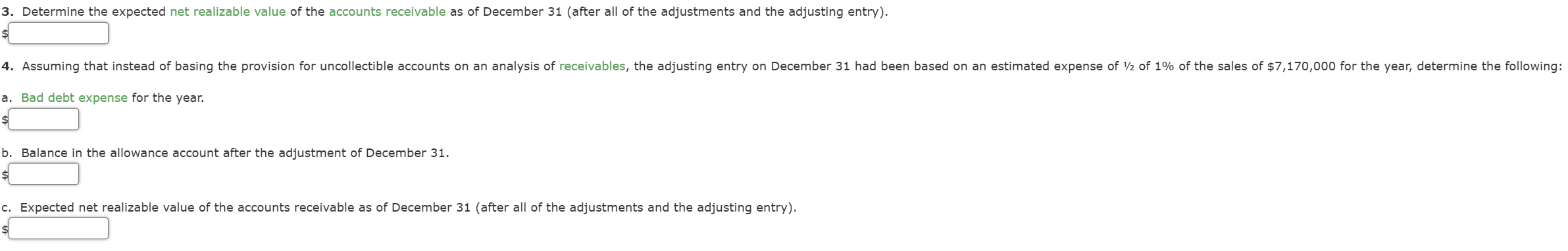 2. b. Post each entry that affects the following