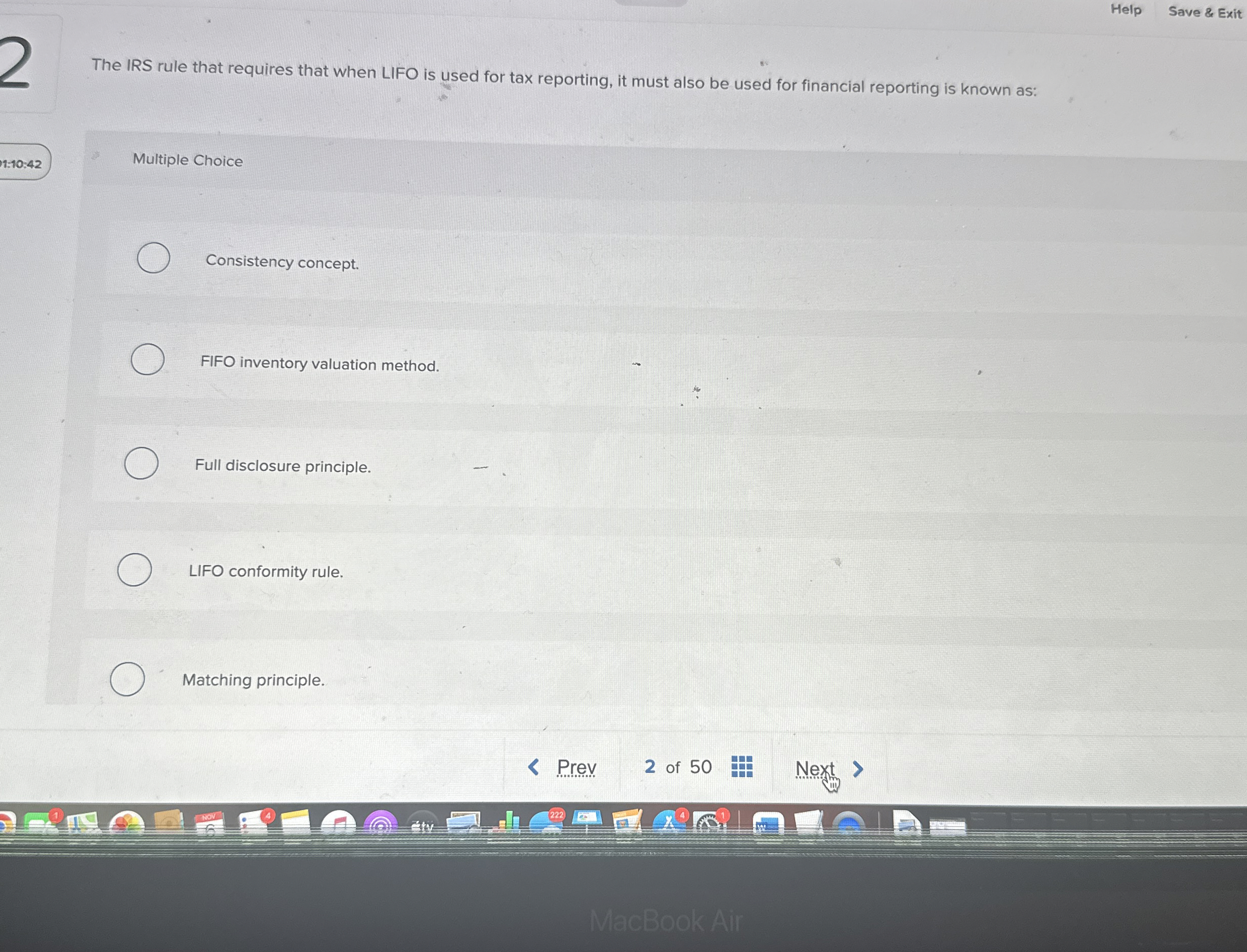 Help Save & Exit The IRS rule that requires that