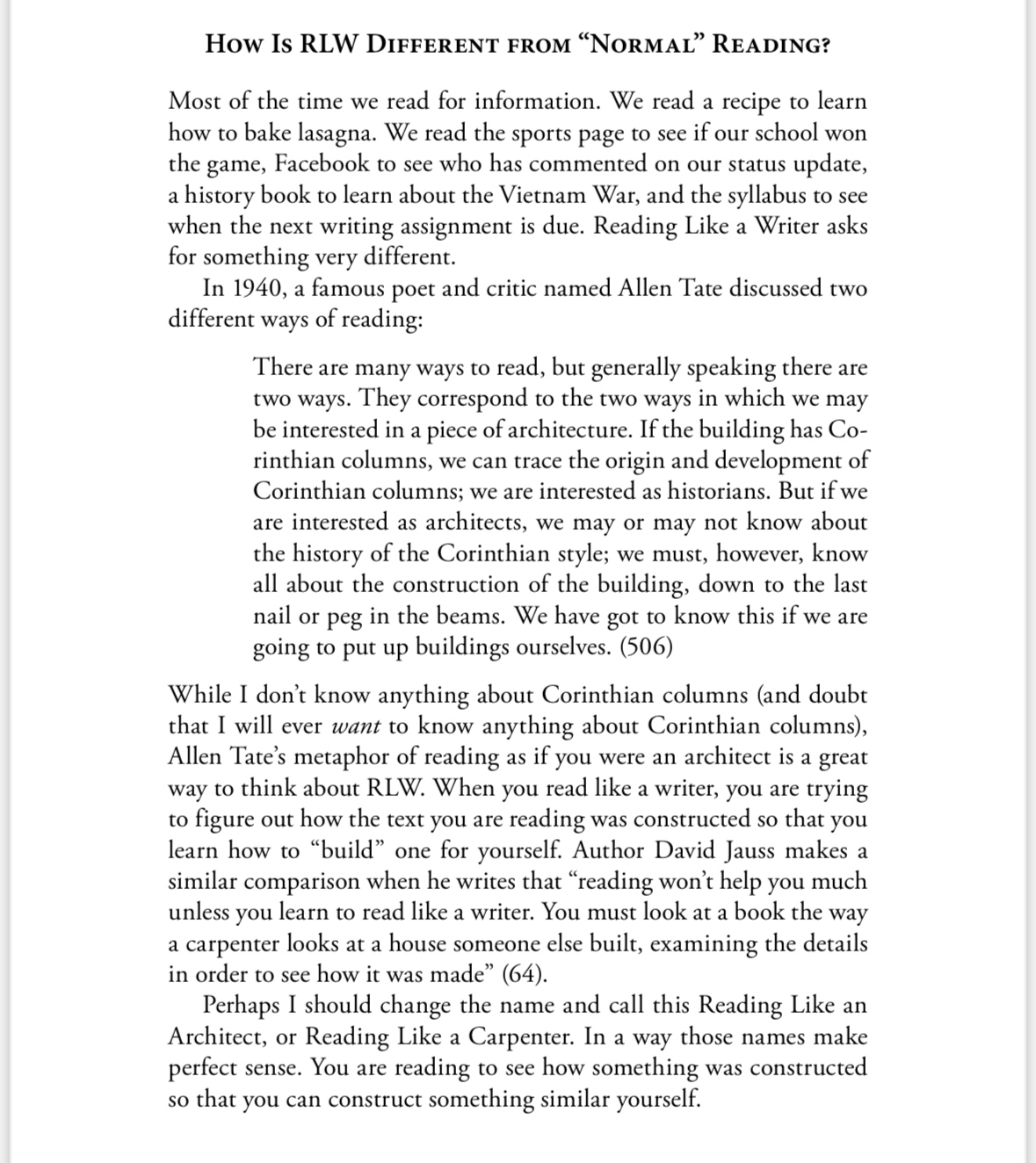 Thinking about Bunn's conception of reading like