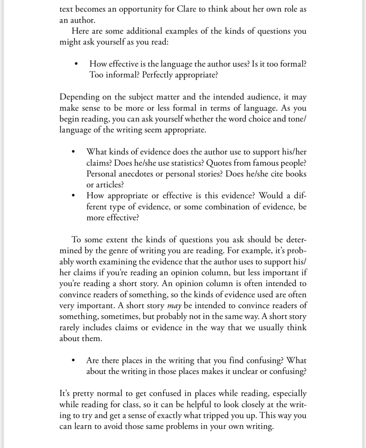 Thinking about Bunn's conception of reading like