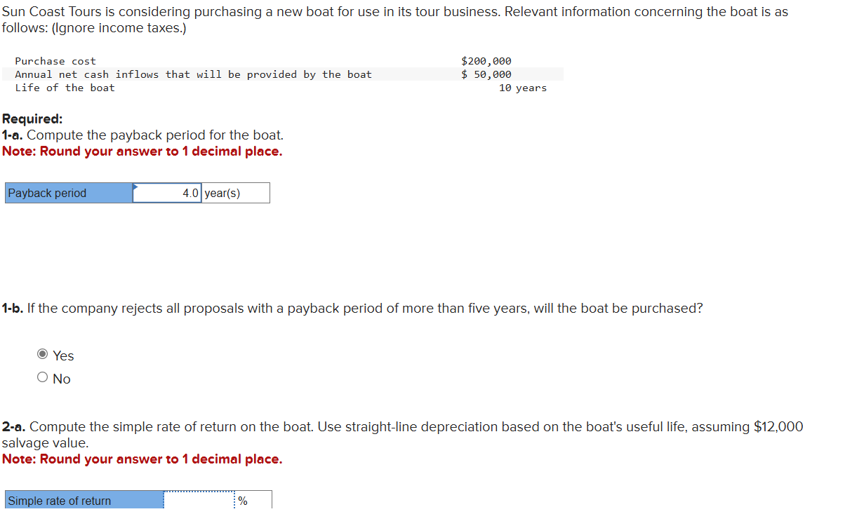 Sun Coast Tours is considering purchasing a new