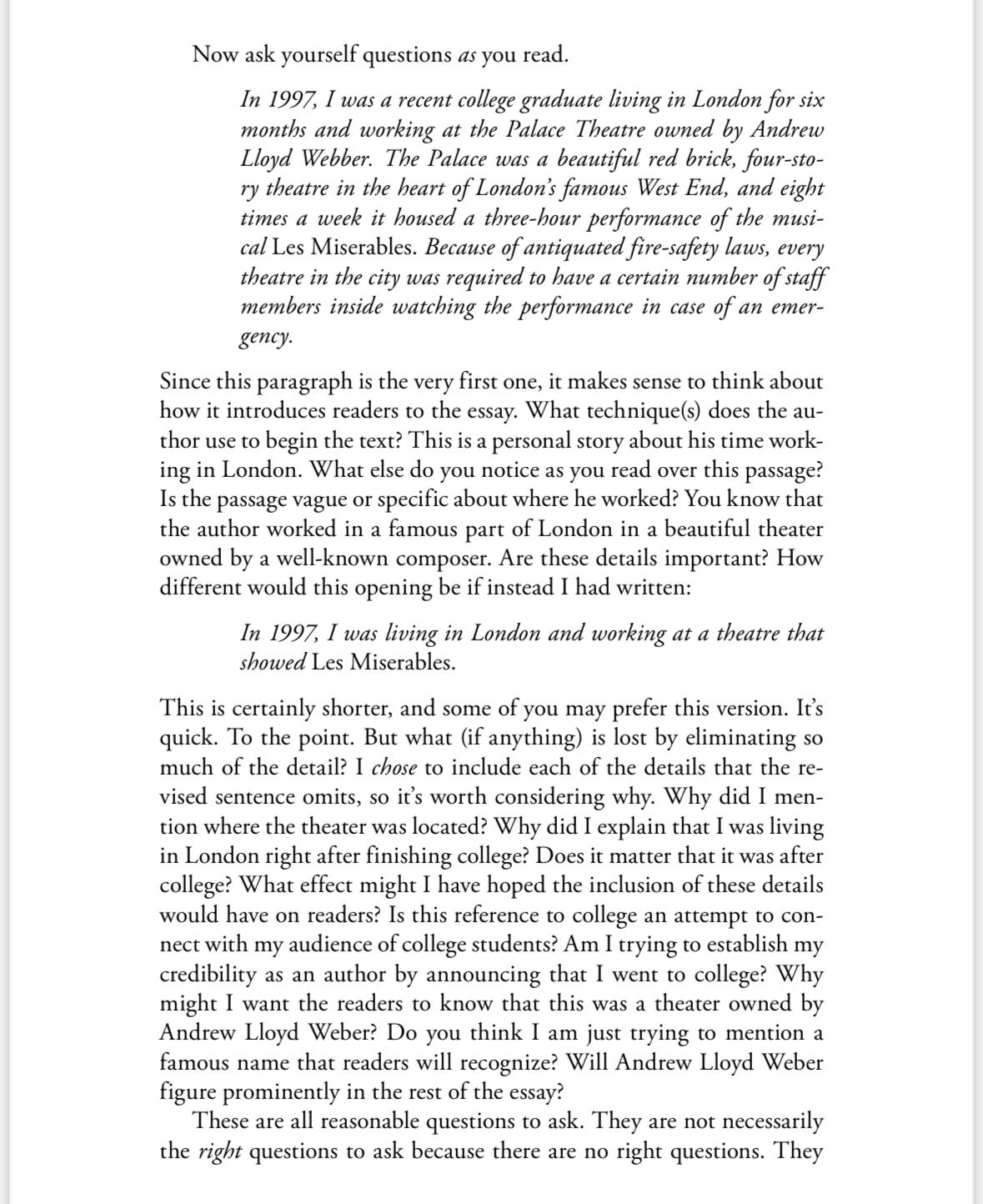 Thinking about Bunn's conception of reading like