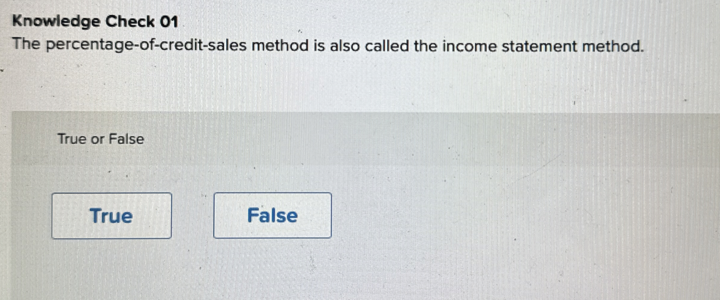 Knowledge Check 0 1 The percentage - of - credit