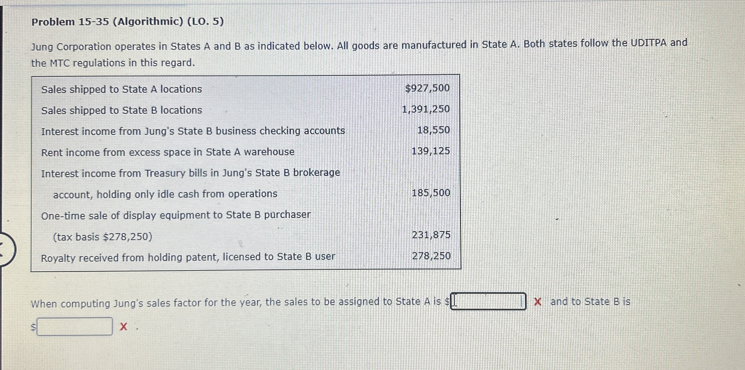 Problem 1 5 - 3 5 ( Algorithmic ) ( LO . 5 ) Jung