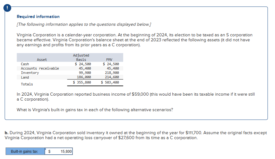 Required information [ The following information