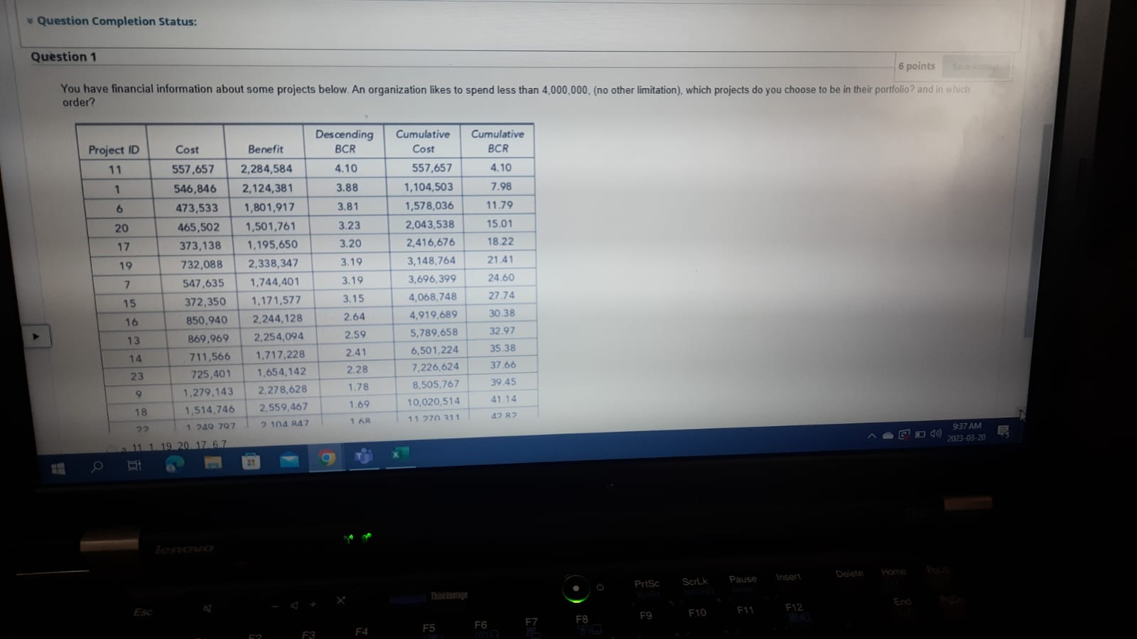 Question Completion Status: > Moving to another