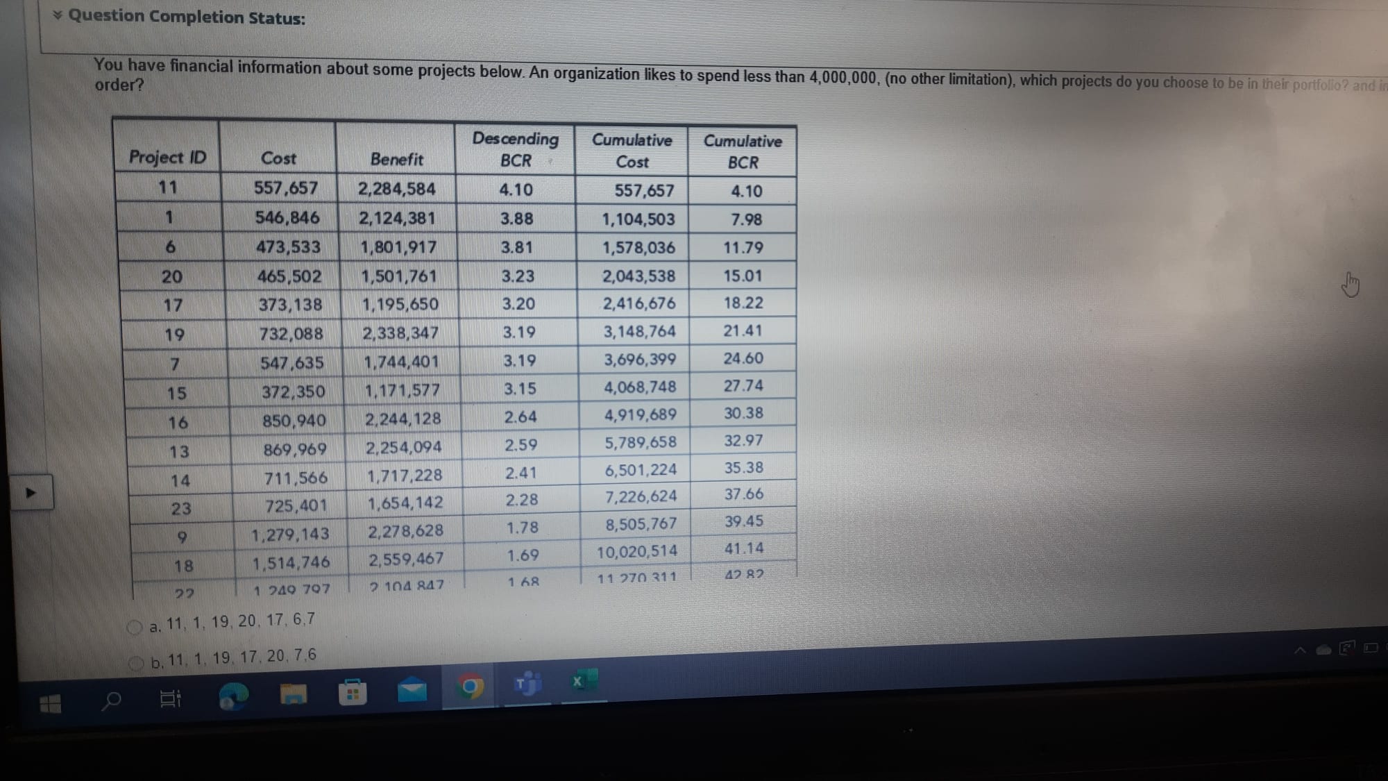 Question Completion Status: > Moving to another