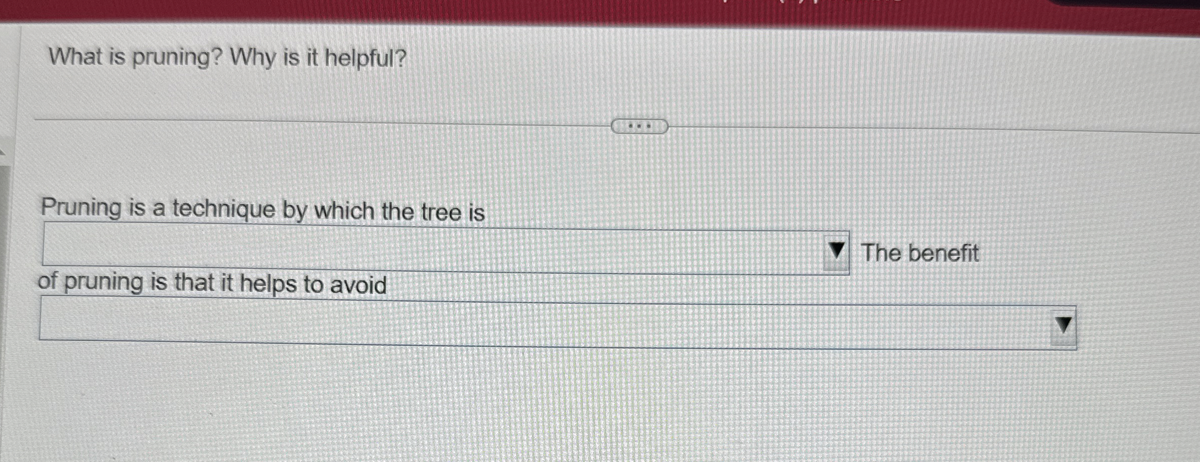 What is pruning? Why is it helpful? Pruning is a