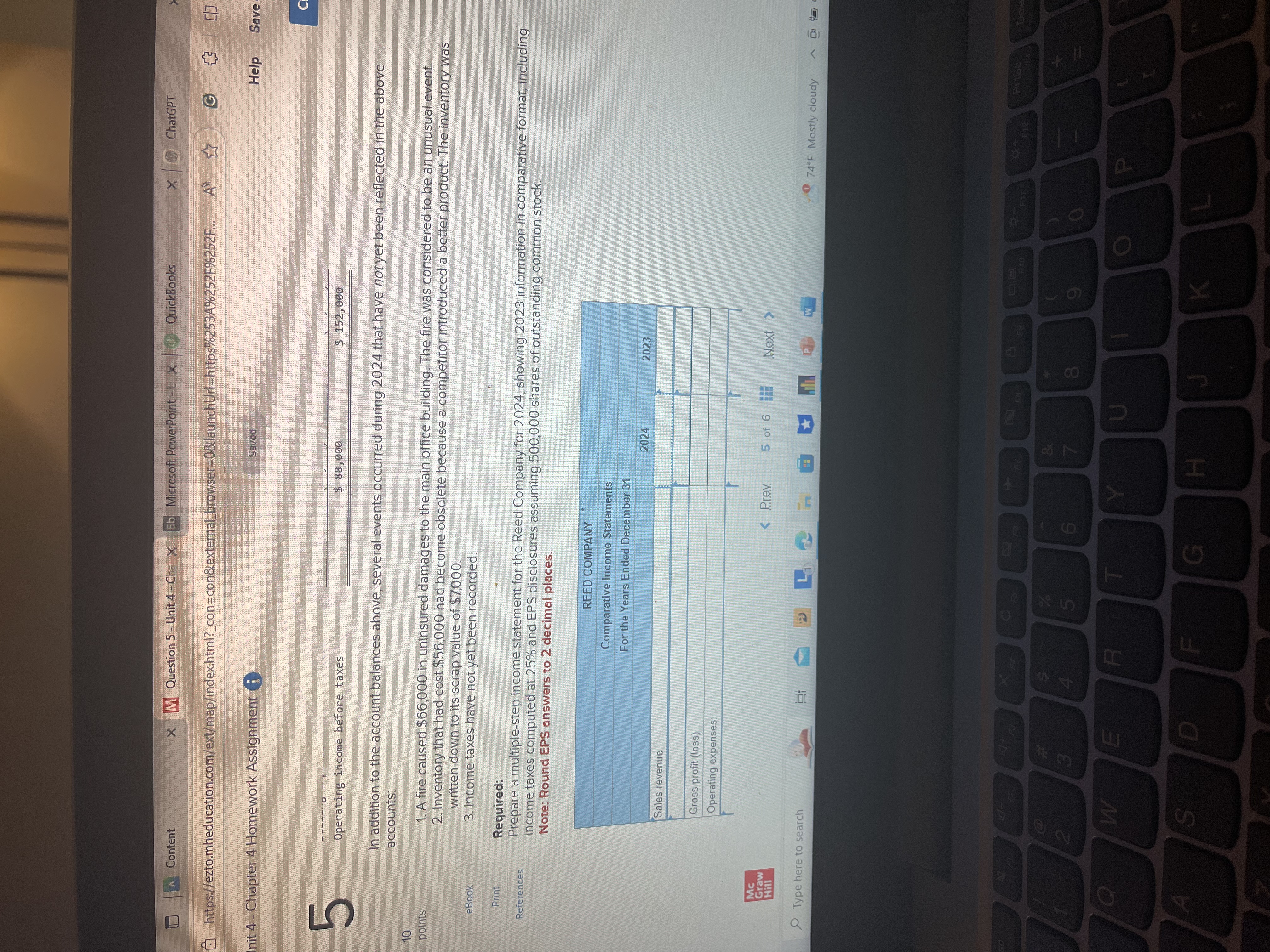 A Content x M Question 5 - Unit 4 - Cha x Bb