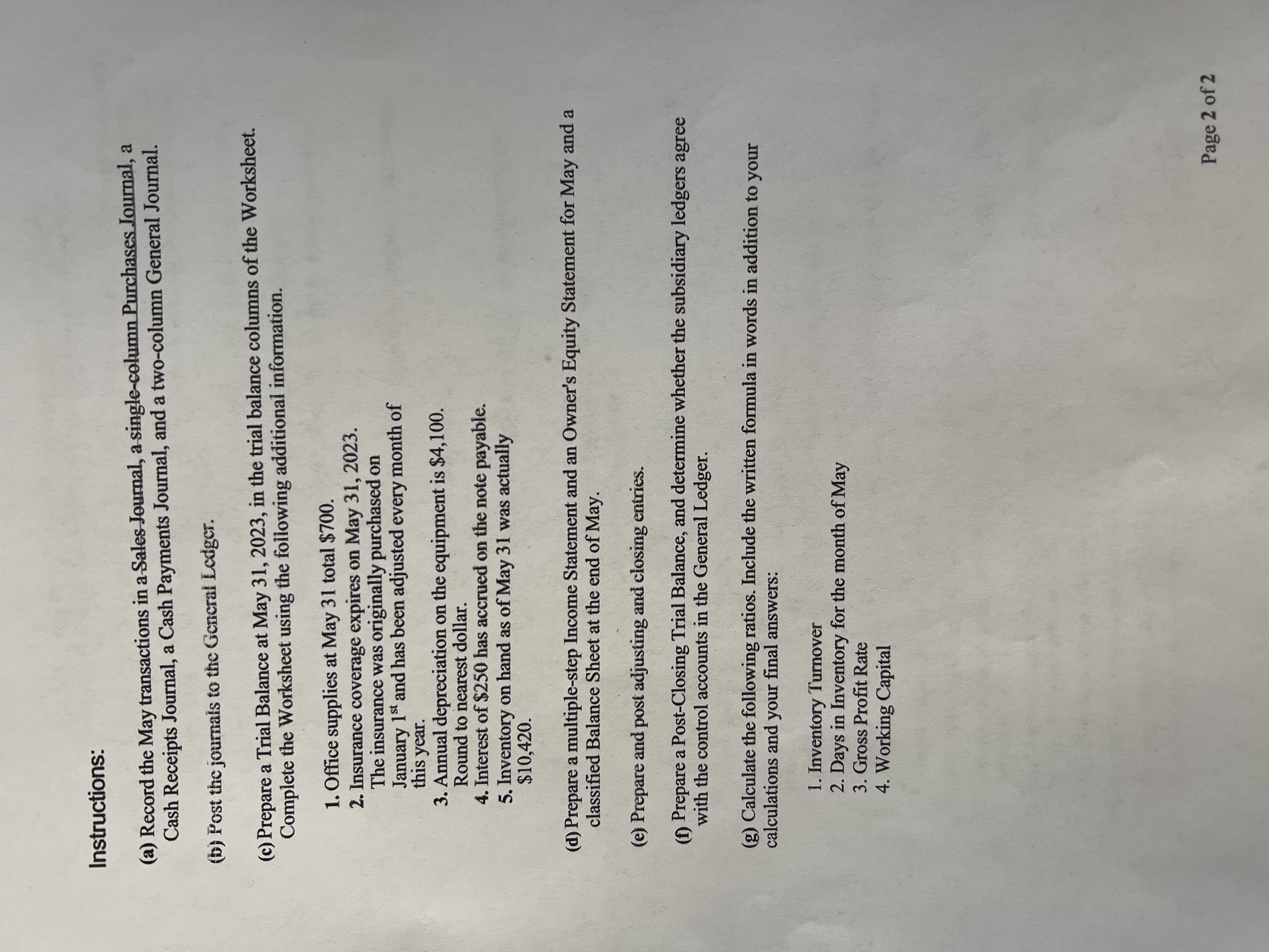 ACC 1021 Mini Practice Set Project transactions