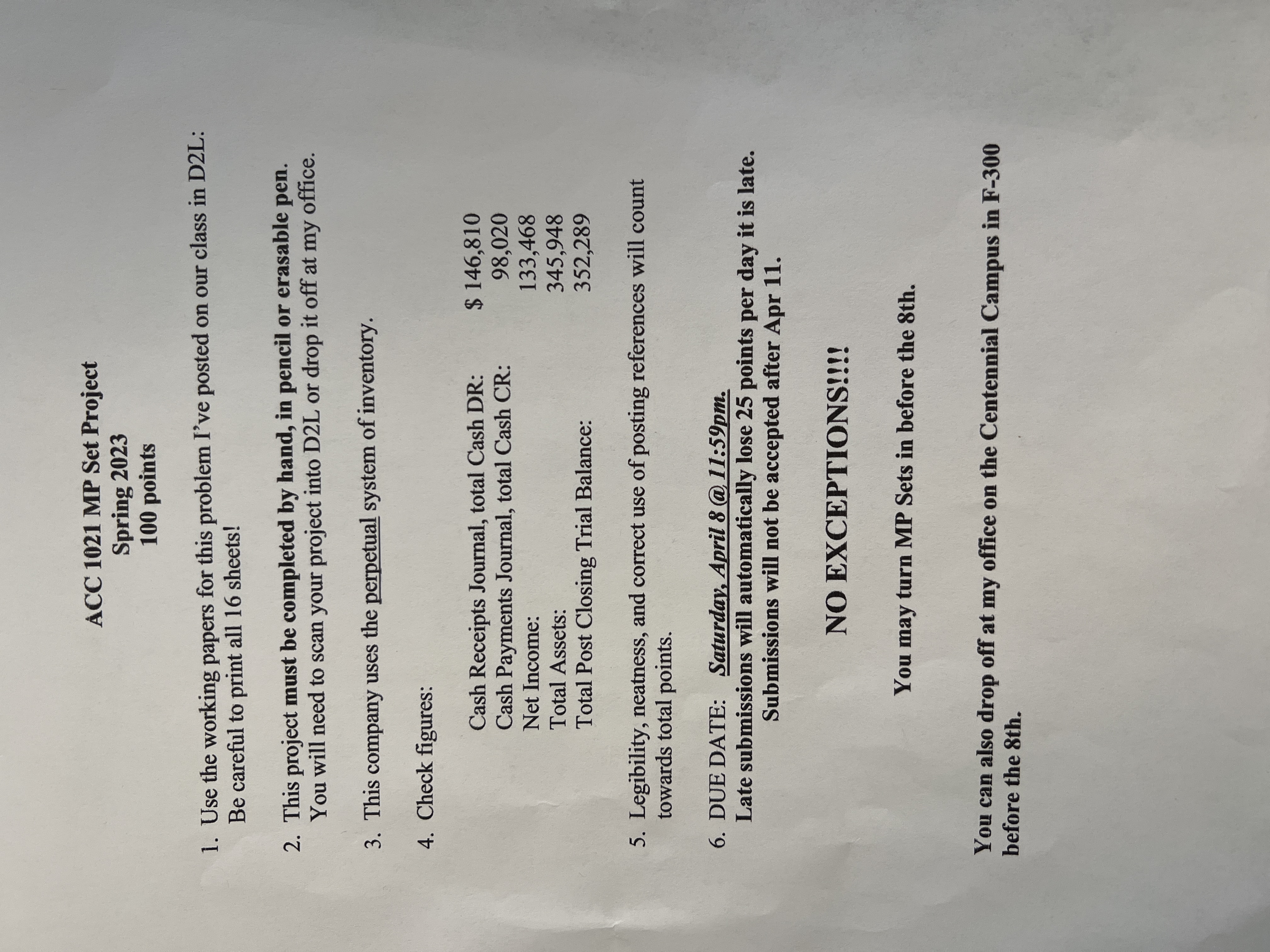 ACC 1021 Mini Practice Set Project transactions