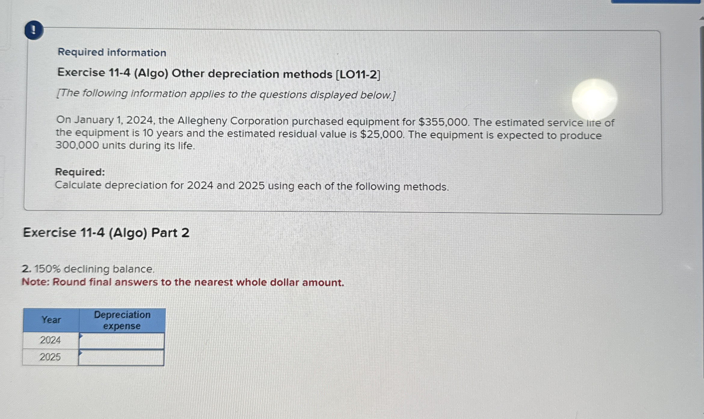 ! Required information Exercise 1 1 - 4 ( Algo )