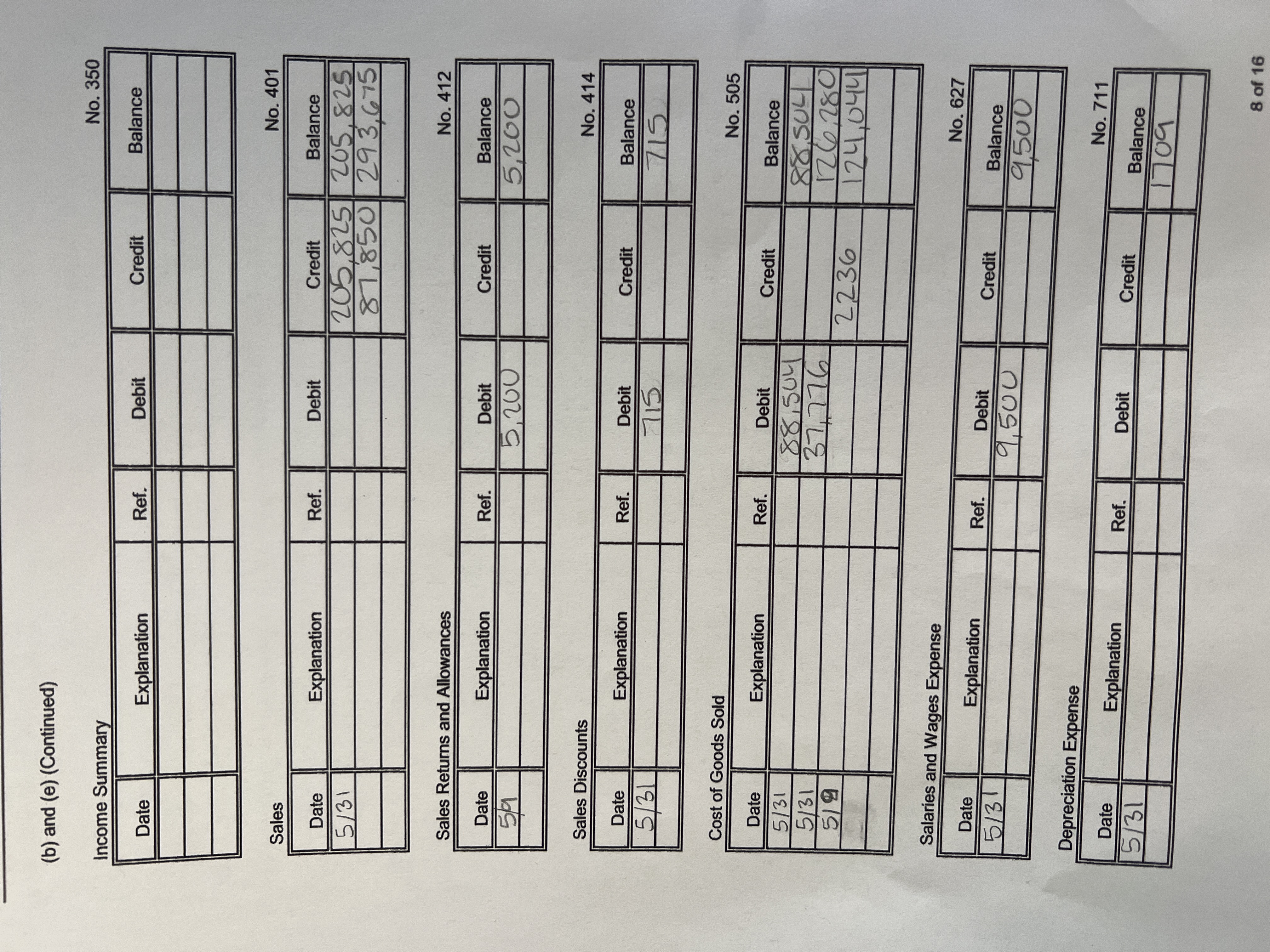 ACC 1021 Mini Practice Set Project transactions