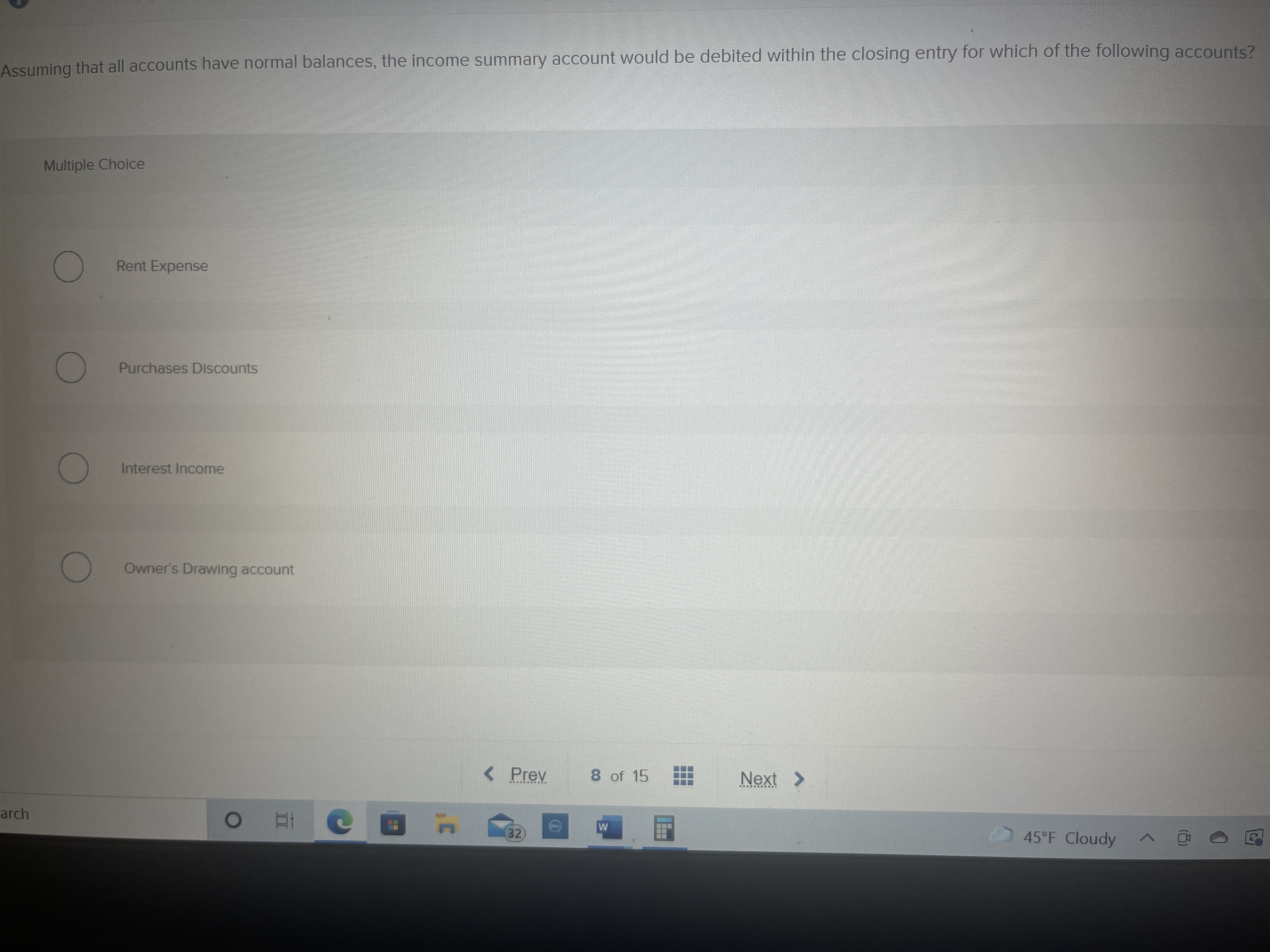 Assuming that all accounts have normal balances,