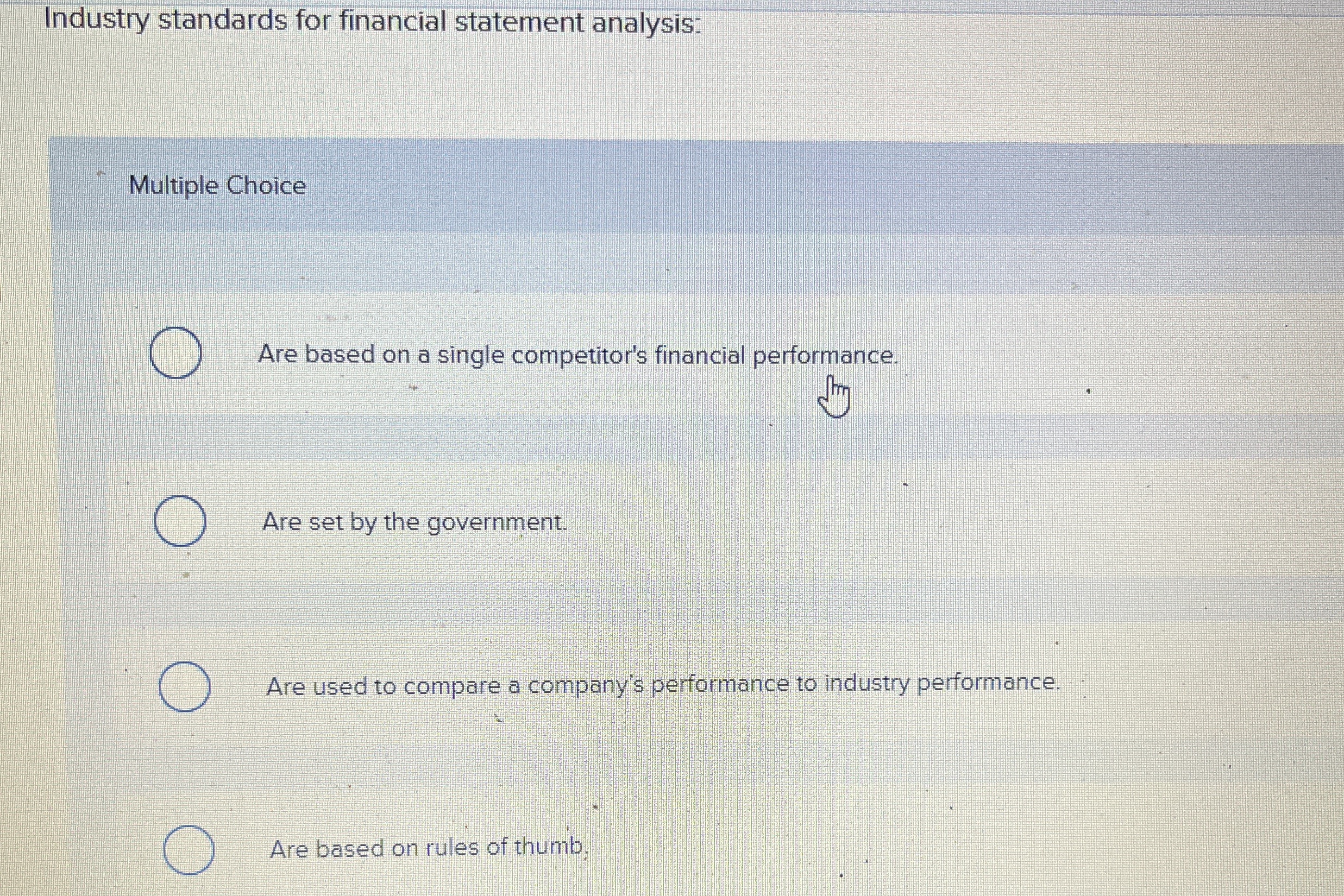 Industry standards for financial statement