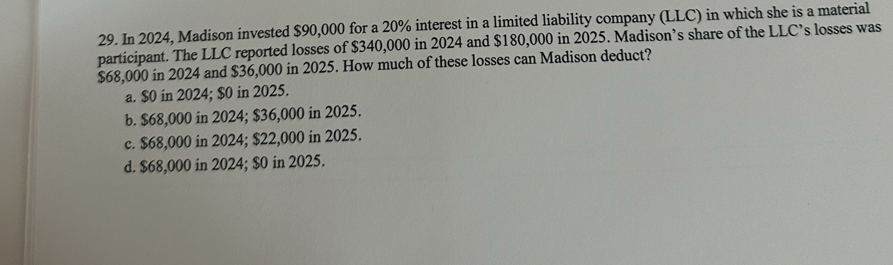 In 2 0 2 4 , Madison invested $ 9 0 , 0 0 0 for a