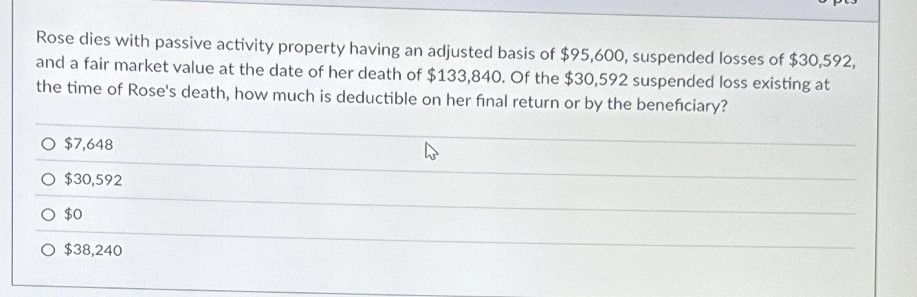 Rose dies with passive activity property having