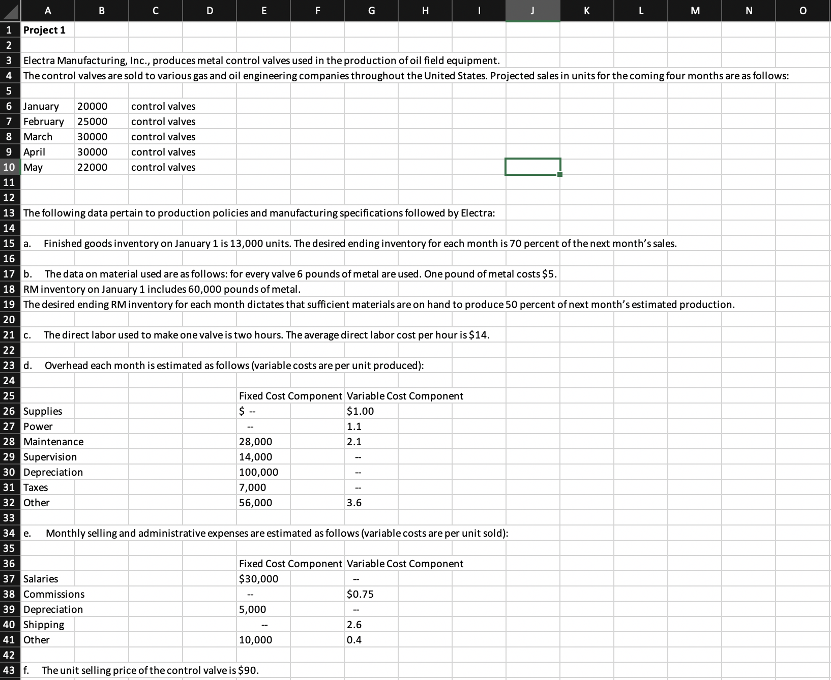 B C D E G H M N O 1 Project 1 2 3 Electra