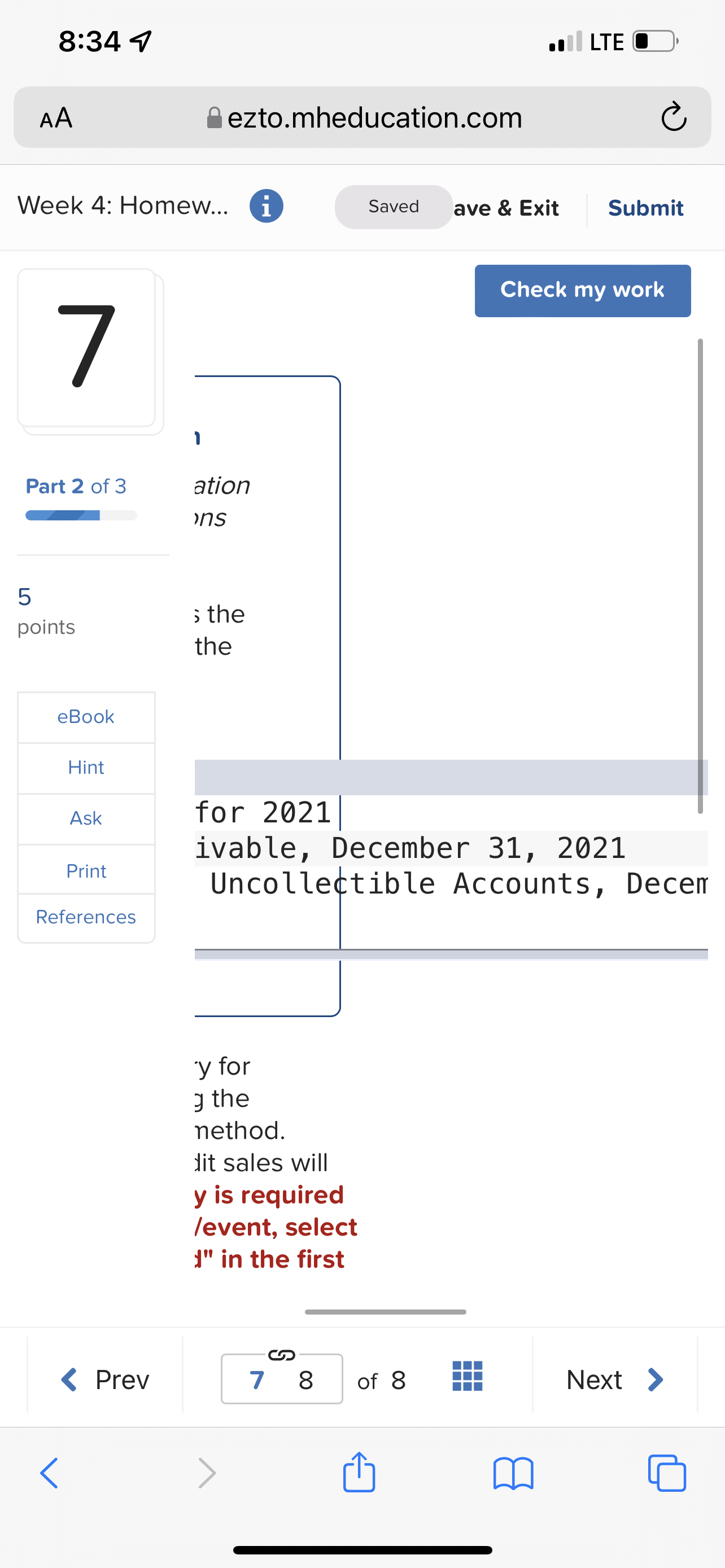 8:34 7 . LTE C AA ezto.mheducation.com C Week 4: