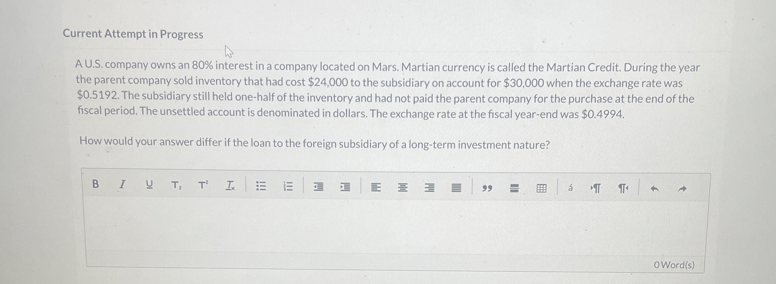 Current Attempt in Progress A U . S . company