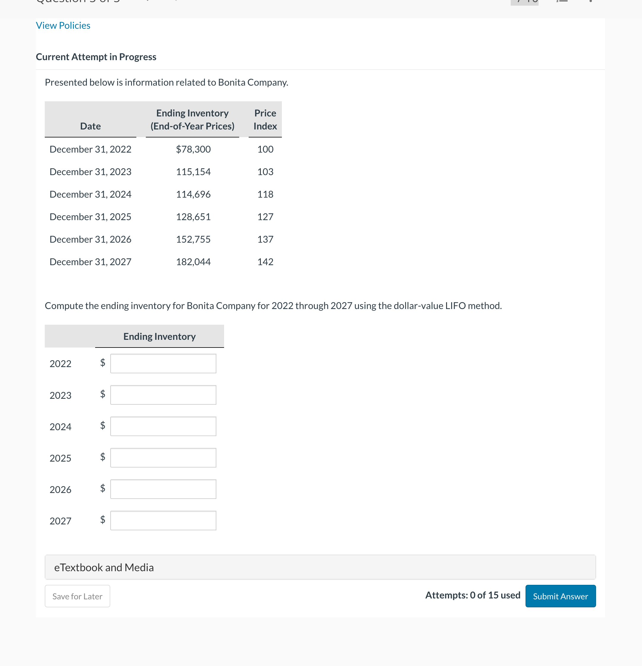View Policies Current Attempt in Progress
