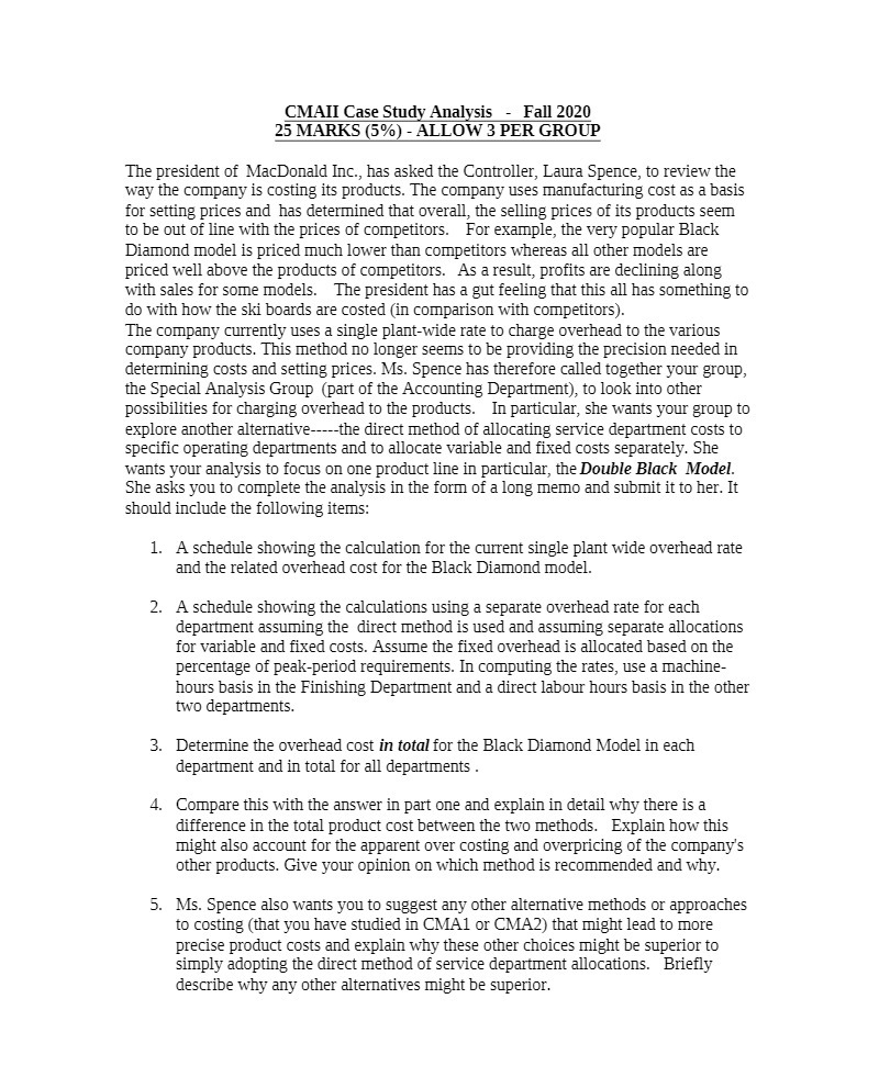 CLIIAII Case Study Analysis - Fall 202B 25 MARKS