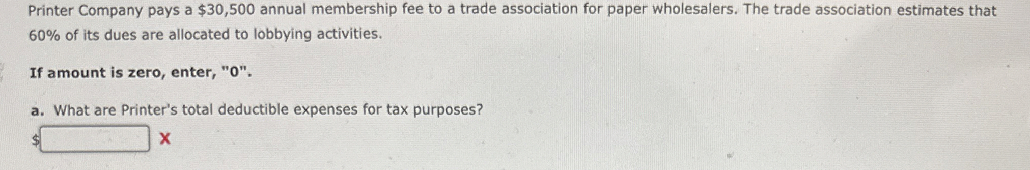 Printer Company pays a $ 3 0 , 5 0 0 annual