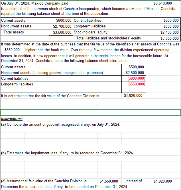 On July 3 1 , 2 0 2 4 , Mexico Company paid to