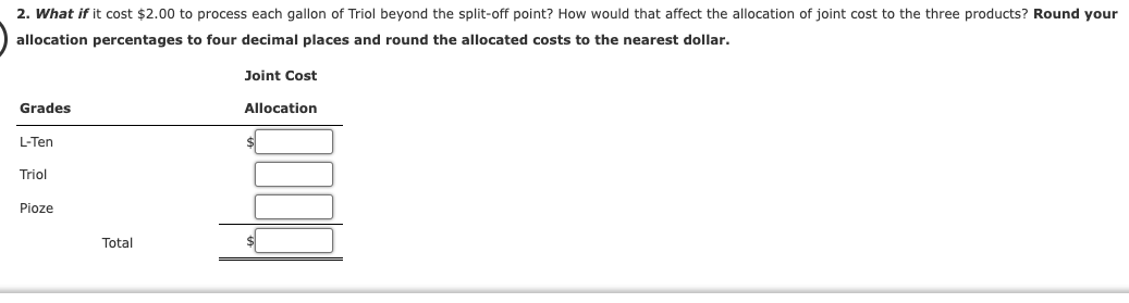 Allocating Joint Costs Using the Net Realizable