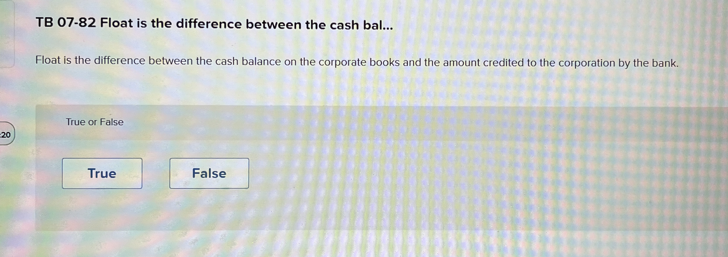 TB 0 7 - 8 2 Float is the difference between the
