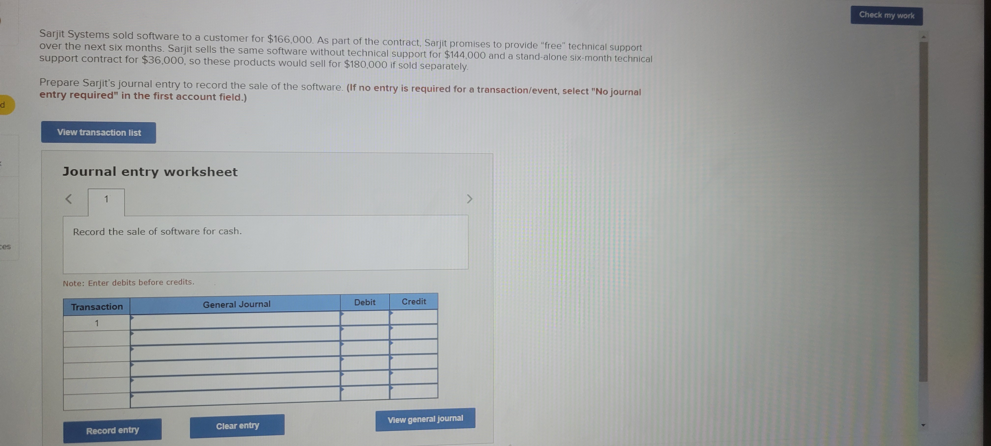 Check my work Sarjit Systems sold software to a