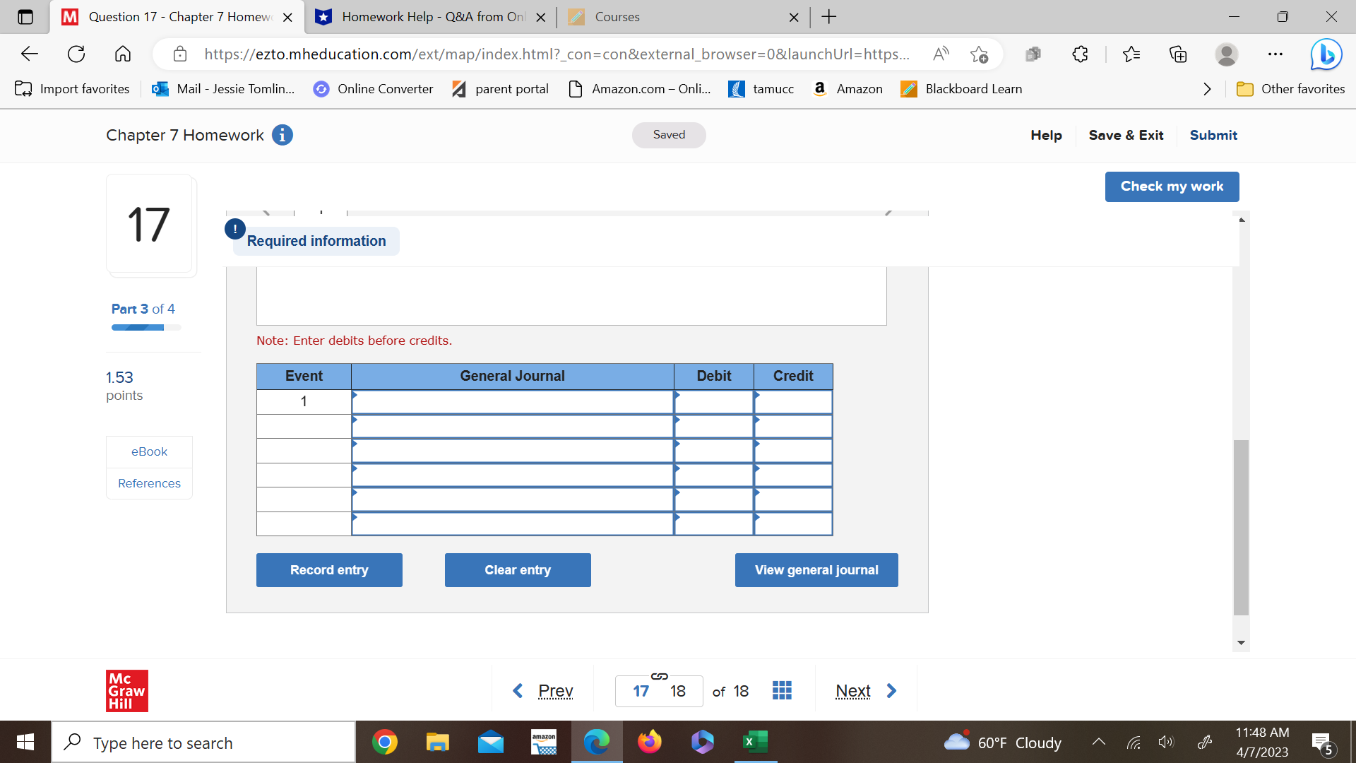 M Question 15 - Chapter 7 Homew X Homework Help -
