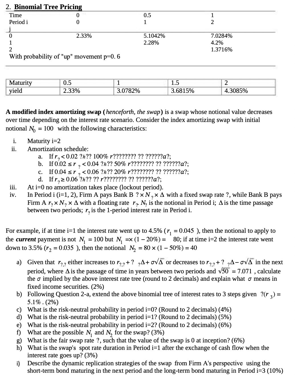 2. Binomial Tree Pricing Time 0 0.5 1 Period i D