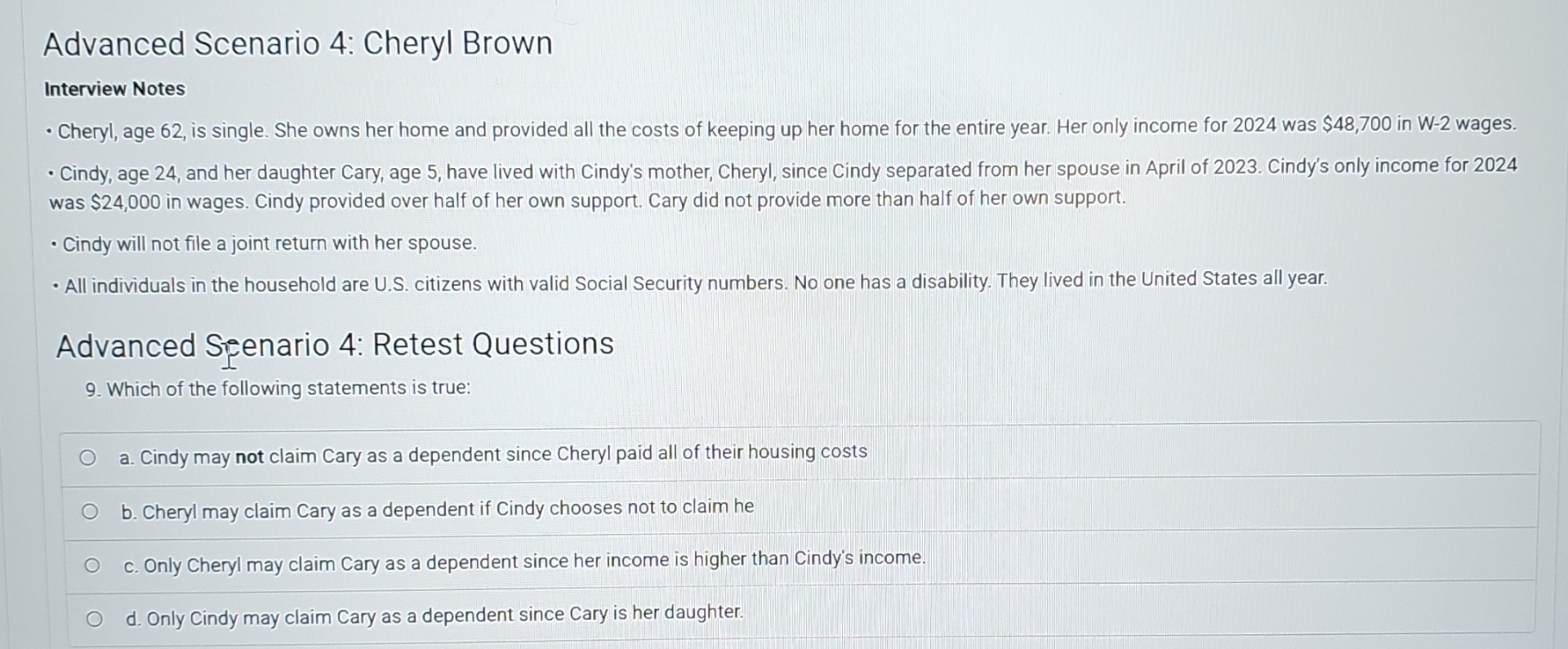 Advanced Scenario 4 : Cheryl Brown Interview