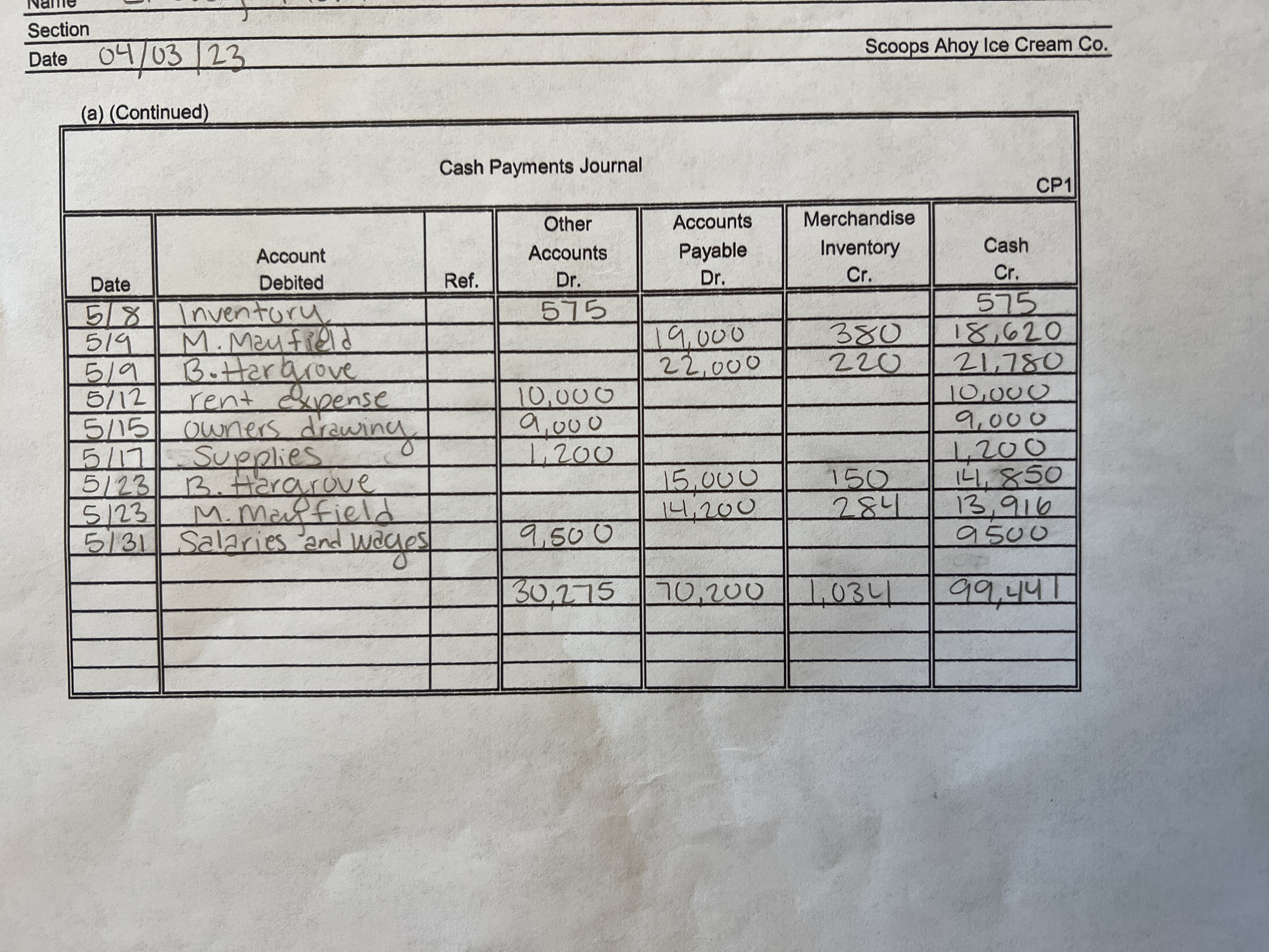 ACC 1021 MP Set Project Spring 2023 100 points 1.