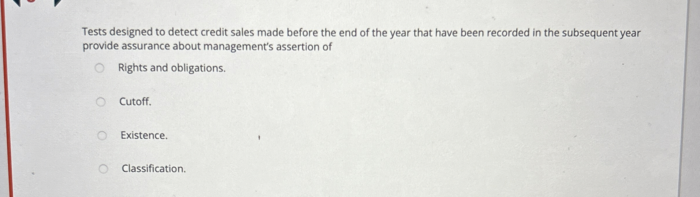Tests designed to detect credit sales made before