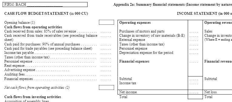 FIRM: BACH Appendix 2a: Summary financial