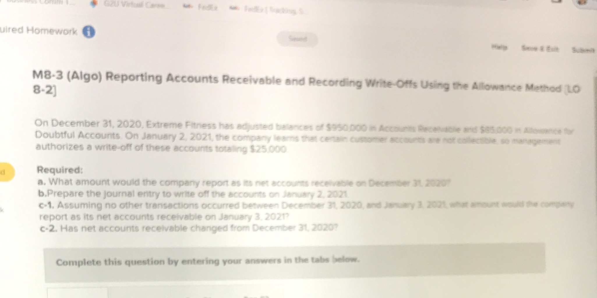 Reporting accounts receivable and recording