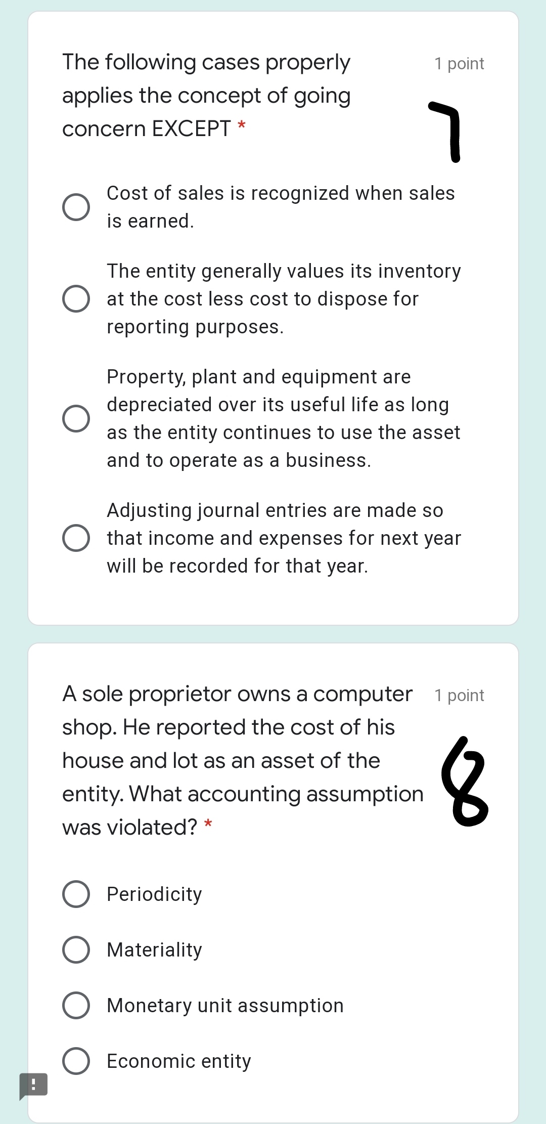 Allowing entities to estimate rather than